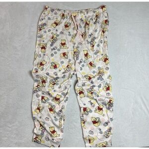 Disney Winnie the Pooh Pajama Pants Women's Large Pink Honey Pot Lounge Bottoms